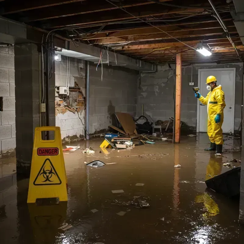 Flooded Basement Electrical Hazard in Hamilton, IL Property